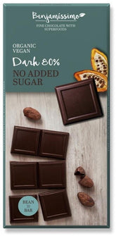 Chocolate negro vegano 80% sin azúcar añadido BIO 70 g BIOBENJAMIN